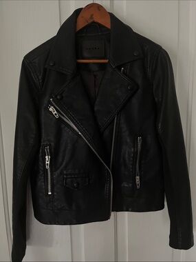 Blank NYC black faux leather moto jacket